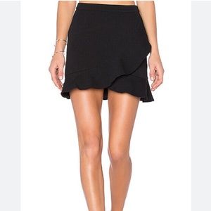 Revolve Lovers + Friends Black Stellar Ruffle Mini Skirt